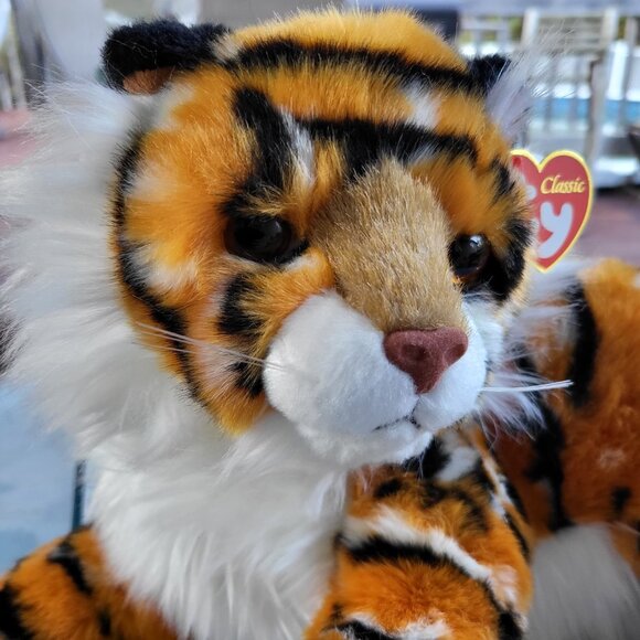 Vintage Ty Classic "Pinstripes" 15" Tiger Plush 2005 - Picture 2 of 16